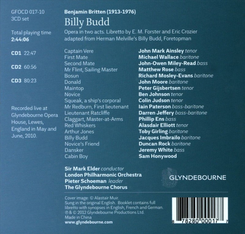 MARK ELDER BENJAMIN BRITTEN: BILLY BUDD NEW CD